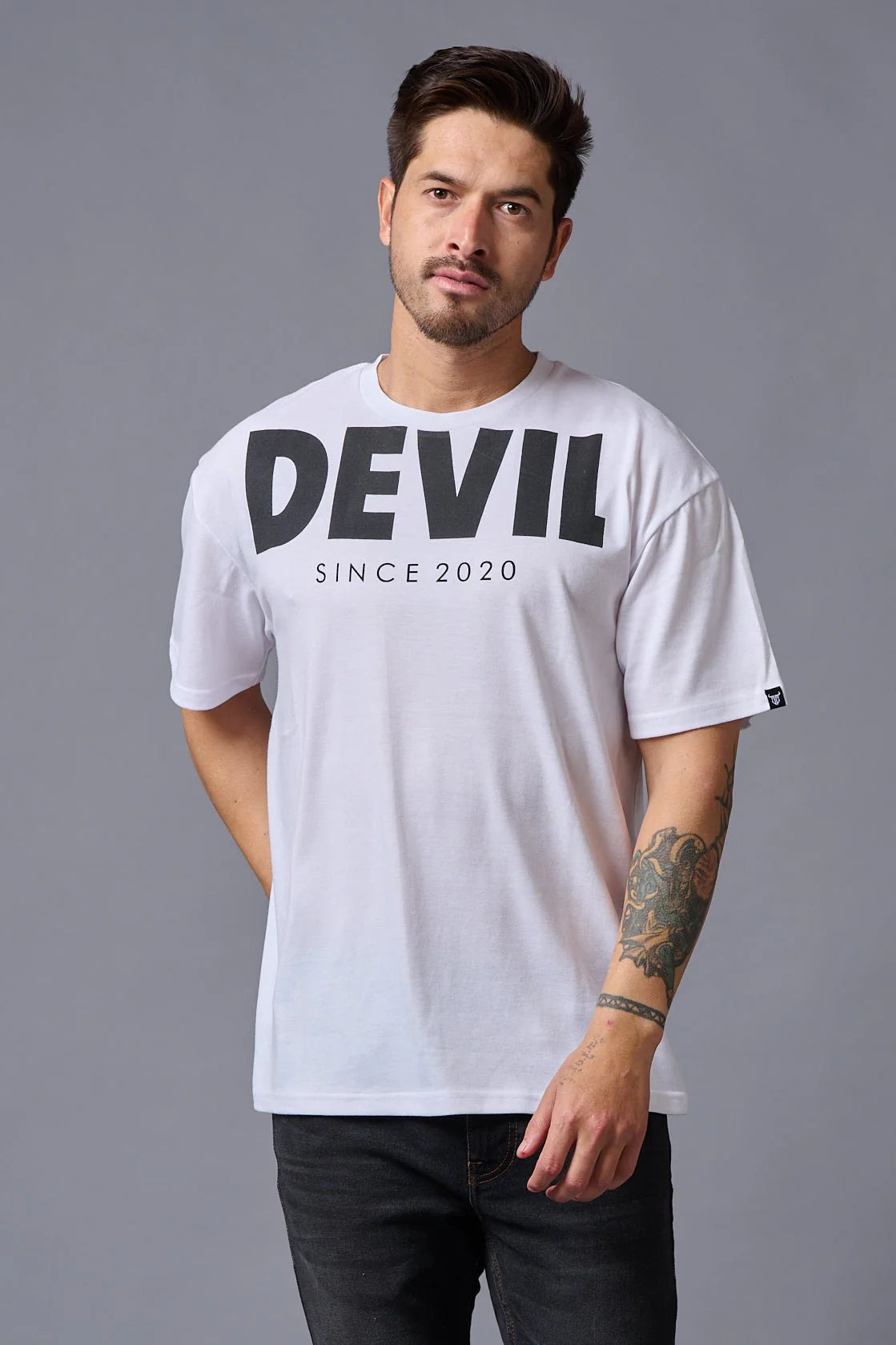 White Printed Regular Fit Tee