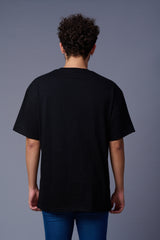 Black Printed Regular Fit Tee