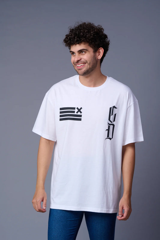 White Printed Regular Fit Tee