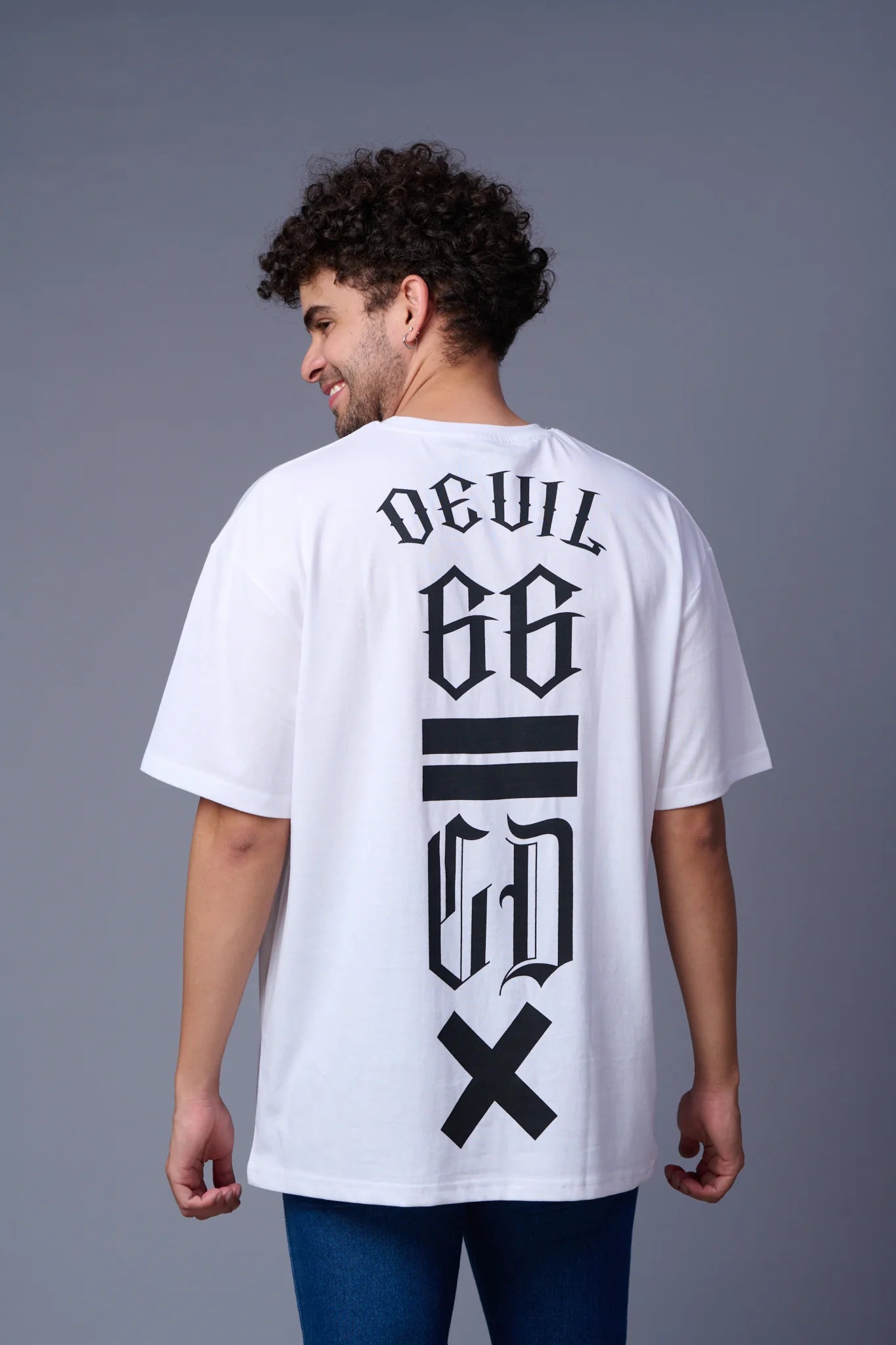 White Printed Regular Fit Tee