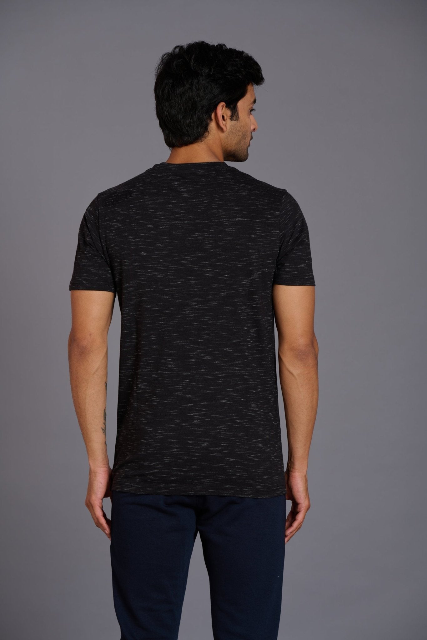 Black Printed Regular Fit Tee