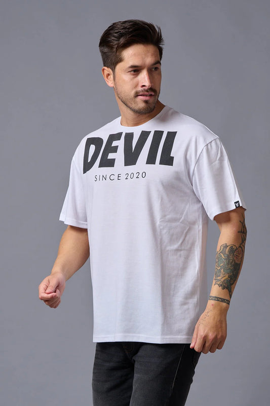 White Printed Regular Fit Tee