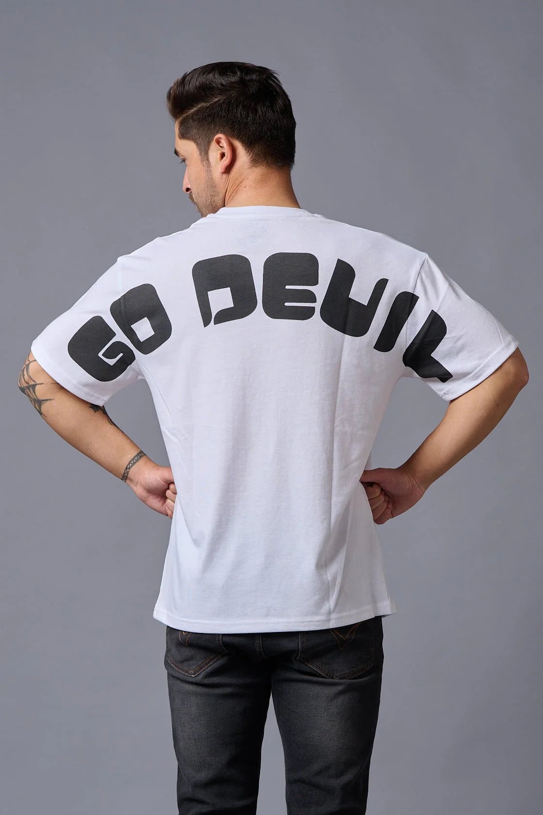 White Printed Regular Fit Tee
