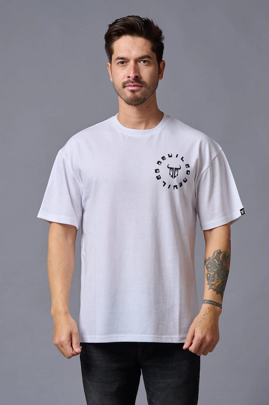 White Printed Regular Fit Tee